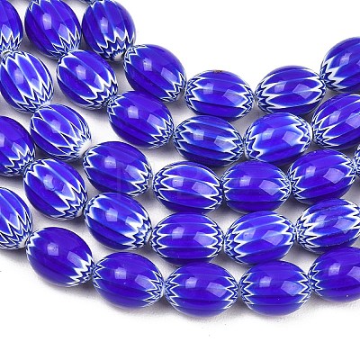 Handmade Millefiori Glass Beads LAMP-T027-01B-1