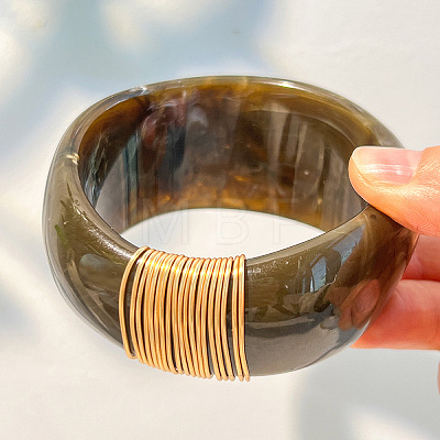 Marbled Resin Chunky Bangles for Women WG57612-01-1