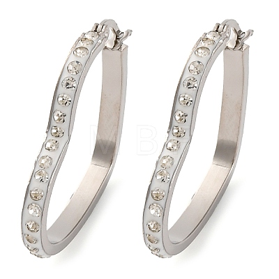 304 Stainless Steel Heart Hoop Earrings EJEW-S242-01P-C-1