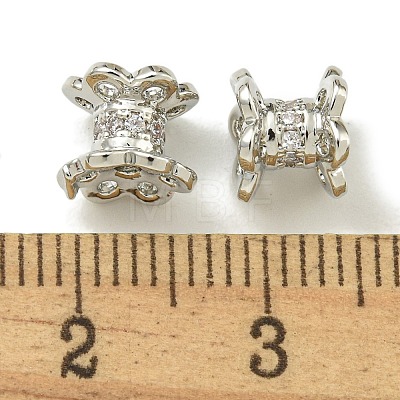 Rack Plating Brass Micro Pave Cubic Zirconia Beads KK-K386-06P-1