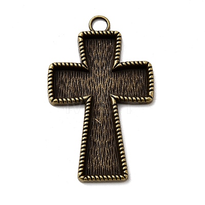 Tibetan Style Pendant Cabochon Enamel Settings LS-TIBEP-4479-AB-LF-1