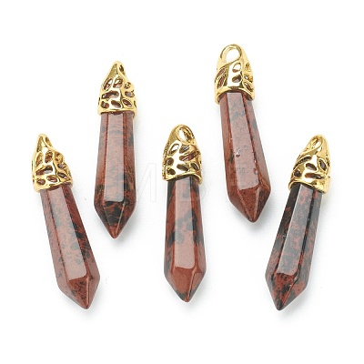 Bullet Natural Mahogany Obsidian Pointed Pendants G-E332-C37-G-1