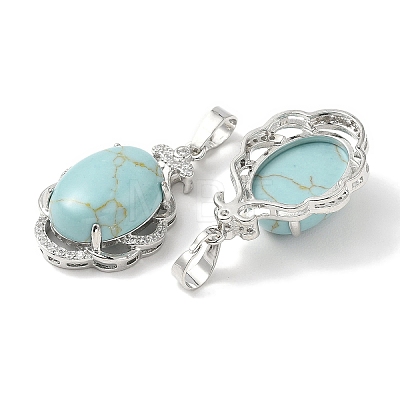 Synthetic Turquoise Oval Pendants G-NH0025-15P-28-1