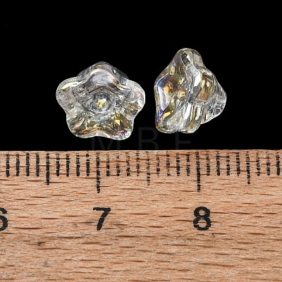 Electroplate Transparent Glass Beads GLAA-T025-81A-02-1