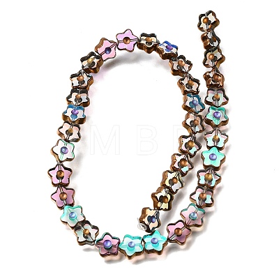 Electroplated Transparent Glass Beads Strands GL-CBA98F0-09E-1