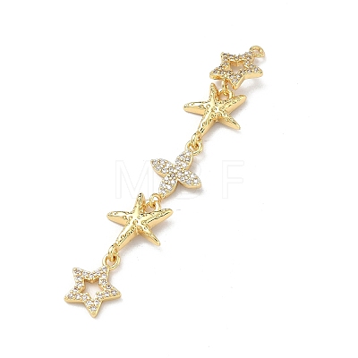 Brass Micro Pave Clear Cubic Zirconia Big Pendants KK-B176-02G-09-1