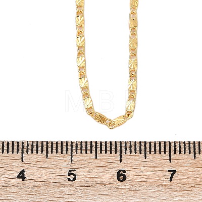 Brass Textured Oval Link Chain Necklaces NJEW-H053-01B-G01-1