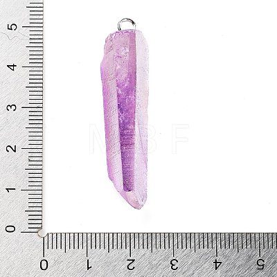 Electroplated Natural Quartz Pendants G-P315-B01-04P-1