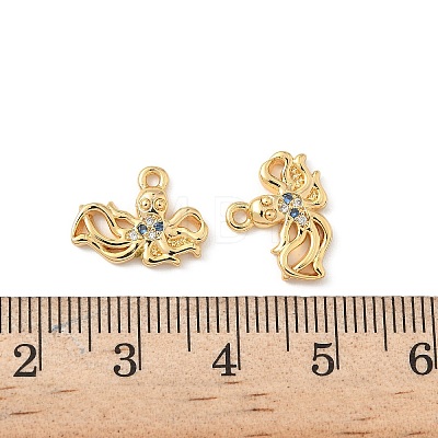 Brass Micro Pave Cubic Zirconia Charms X1-KK-C099-01F-G-1