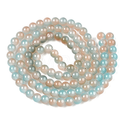 Baking Paint Imitation Jade Glass Round Bead Strands X1-DGLA-N003-6mm-05-1
