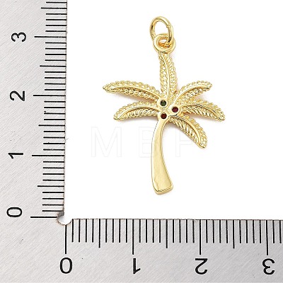 Rack Plating Brass Micro Pave Cubic Zirconia Pendants KK-Z071-53G-1