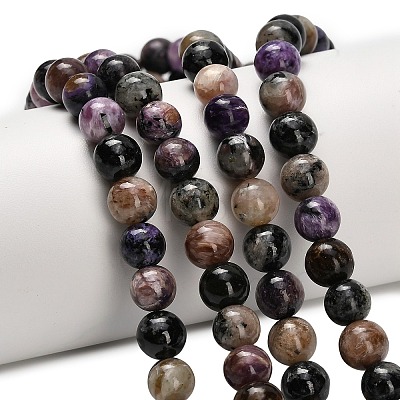 Natural Charoite Beads Strands G-G300-A01-8mm-1