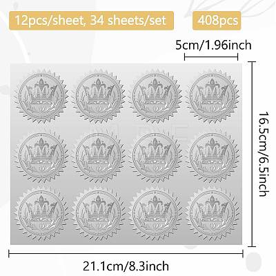 34 Sheets Custom Silver Foil Embossed PET Picture Sticker DIY-WH0528-005-1