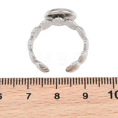 Shell Shape 304 Stainless Steel Cuff Ring Components SA-CBA098D-04P-B-1