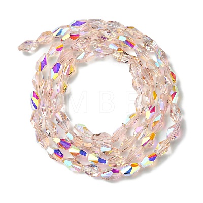 Transparent Electroplate Glass Beads Strands GLAA-K064-03B-AB02-1