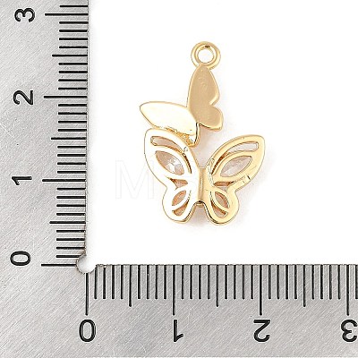 Brass Micro Pave Clear Cubic Zirconia Pendants KK-R219-33G-1