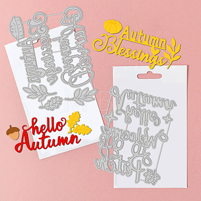 Autumn Theme Carbon Steel Cutting Dies Stencils DIY-WH0309-1159-1