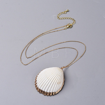 Shell Pendants Necklaces and Choker Necklaces Sets NJEW-JN02388-1