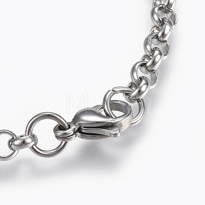 Non-Tarnish 304 Stainless Steel Rolo Chain Necklaces NJEW-F242-12P-C-1