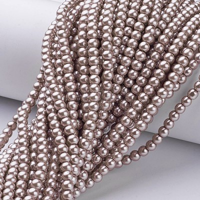 Glass Pearl Beads Strands X-HY-4D-B27-1