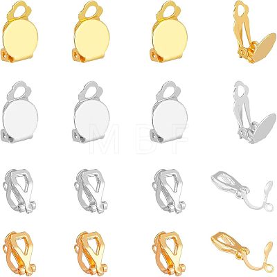 160Pcs 4 Style Iron Clip-on Earring Findings IFIN-FH0001-62-1