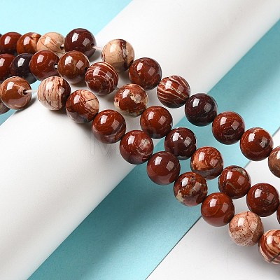 Natural Red Snakeskin Jasper Beads Strands G-H298-A02-03-1