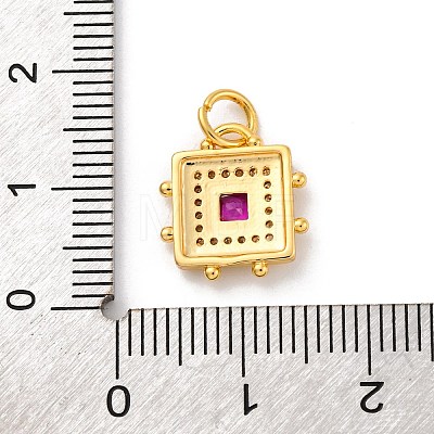 Brass Micro Pave Cubic Zirconia Pendants KK-U033-02G-01-1