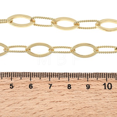 Brass Horse Eye Link Chain Necklaces NJEW-L013-09G-1