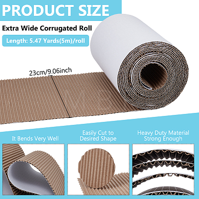 Single Face Corrugated Cardboard Roll for Packing DIY-WH0671-194B-01-1
