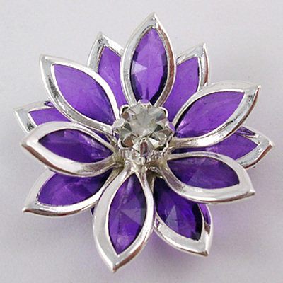 Acrylic Rhinestone Flower Flat Back Cabochons GACR-R016-09-1