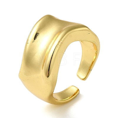 Rack Plating Brass Open Cuff Rings for Women RJEW-M162-17G-1