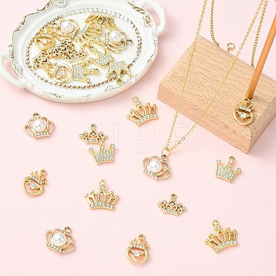 25Pcs 5 Styles Alloy with Rhinestone Pendants FIND-YW0012-71-1