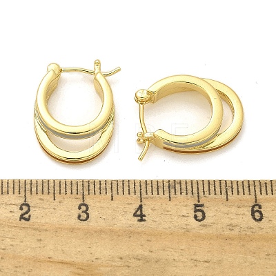 Two-layer Oval Brass Enamel Hoop Earrings EJEW-S252-03C-G-1