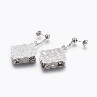 (Jewelry Parties Factory Sale)304 Stainless Steel Dangle Stud Earrings EJEW-F178-12P-1
