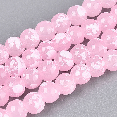 Baking Paint Glass Beads Strands DGLA-N015-6mm-02-1