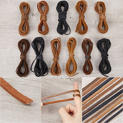 Gorgecraft Flat Cowhide Leather Jewelry Cord LC-GF0001-10A-02-1