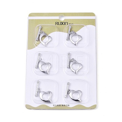 6Pcs Brass Toggle Clasps KK-T073-44P-1