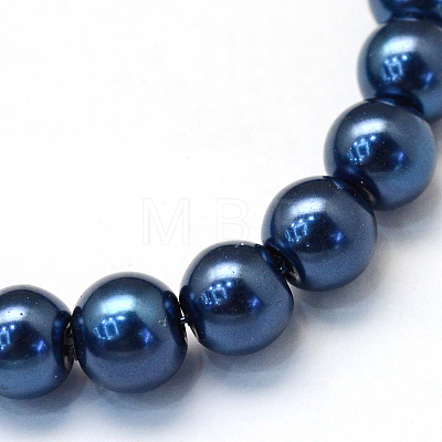 Baking Painted Pearlized Glass Pearl Round Bead Strands X-HY-Q003-6mm-15-1