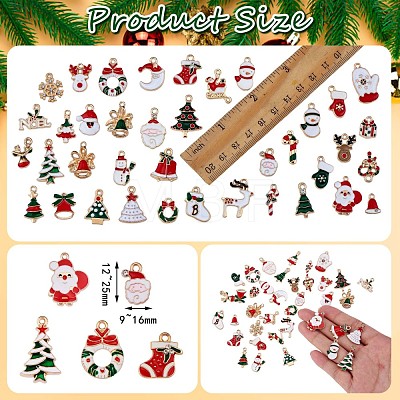 38Pcs Christmas Alloy Enamel Pendants JX266A-1