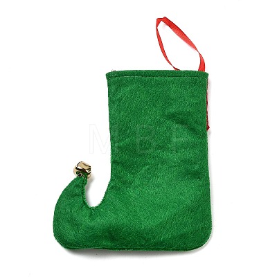 Christmas Stocking Felt Cloth & Iron Pendant Decoration DJEW-K027-01B-02-1