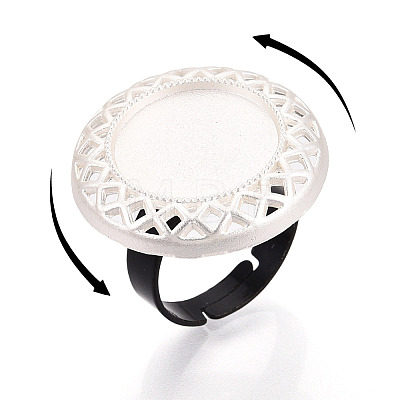Adjustable Alloy & Iron Bezel Cup Ring Base with Rotatable Tray MAK-T012-05S-1