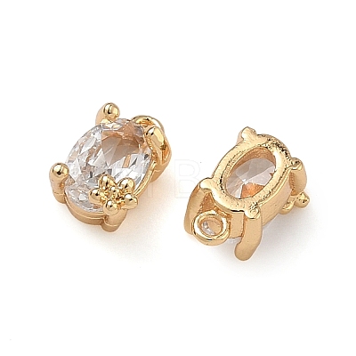 Brass Micro Pave Clear Cubic Zirconia Pendants KK-B172-11G-1