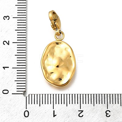 Oval 304 Stainless Steel Rhinestone Pendant Decoration STAS-R159-49G-04-1