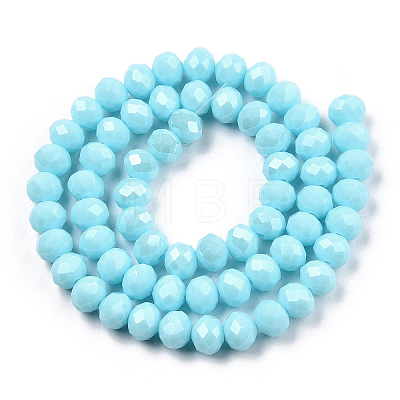Electroplate Glass Beads Strands EGLA-A034-P8mm-A25-1