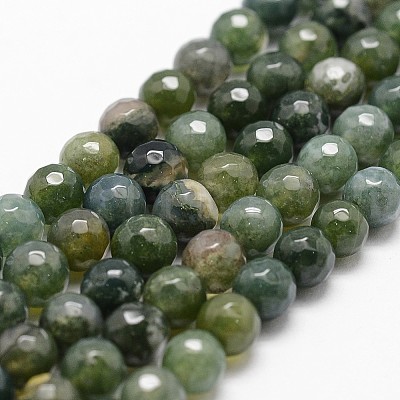 Natural Moss Agate Beads Strands X-G-D840-25-6mm-1