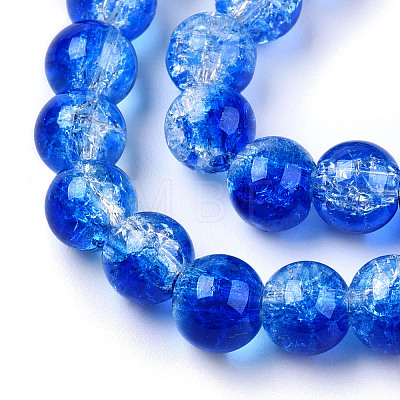 Transparent Crackle Baking Painted Glass Beads Strands X1-DGLA-T003-01A-03-1