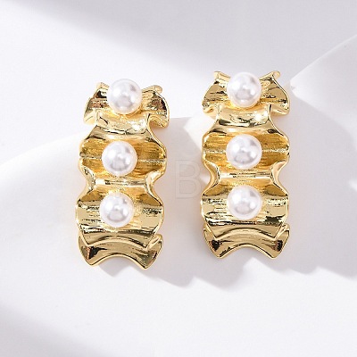 Brass Stud Earrings EJEW-R016-25G-1