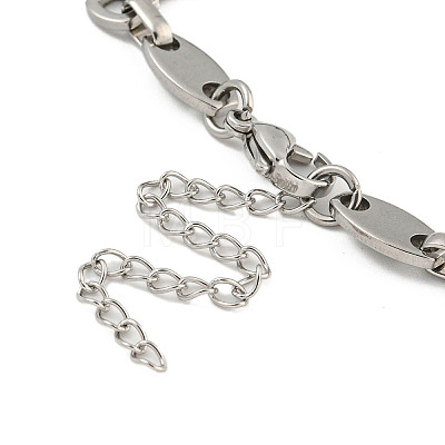 304 Stainless Steel Dumbbell & Oval Link Chains Bracelets for Men & Women BJEW-D042-11P-1