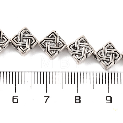 Tibetan Style Rhombus Alloy Bead Strands TIBEB-O007-05-NR-1