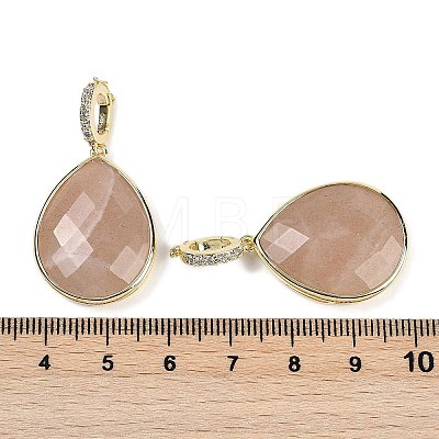 Natural Sunstone Faceted Teardrop Pendants G-B126-04G-08-1